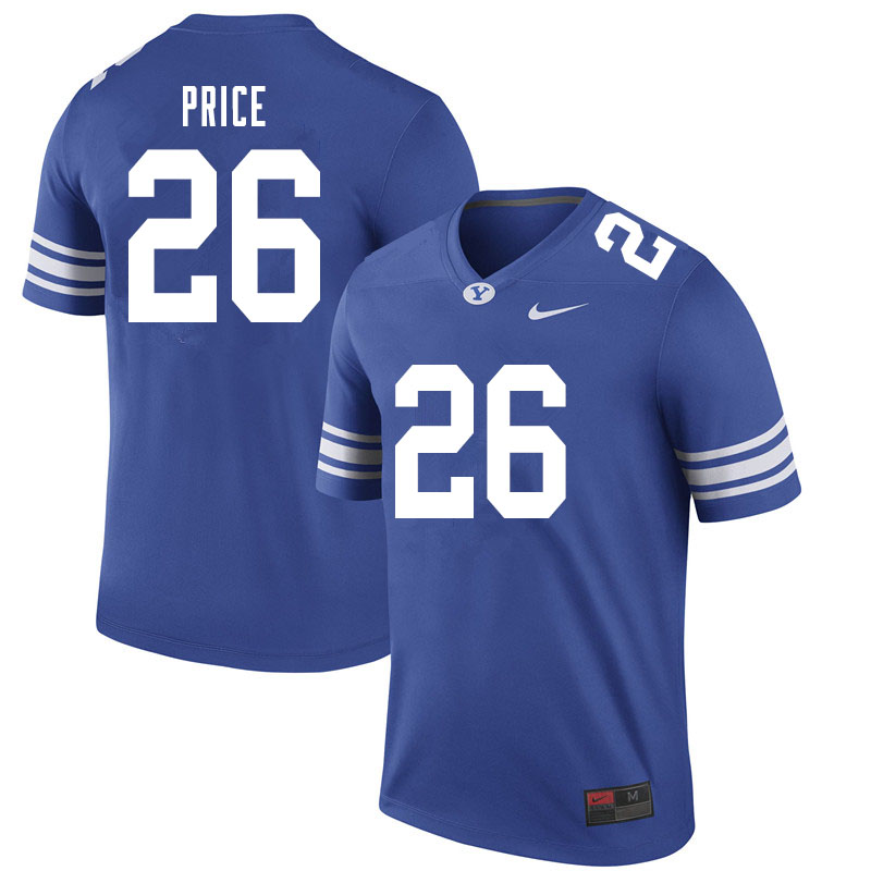 Men #26 Mitchell Price BYU Cougars College Football Jerseys Sale-Royal